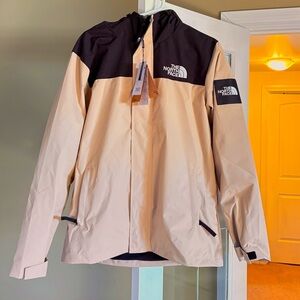 The North Face Men Windbreaker Jacket Beige Black Lightweight NWT